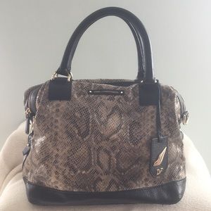 Diane Von Furstenberg leather snake effect handbag.